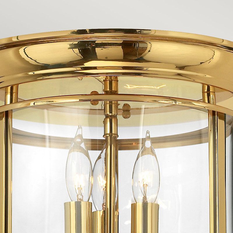 Barwood Glass Flush Mount, Polished Brass