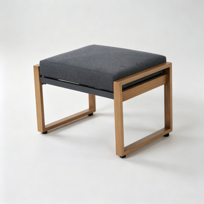 Arunas Outdoor Ottoman With Cushion