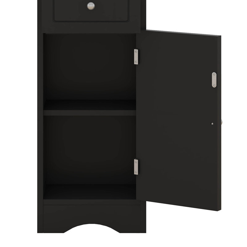 Tall Bathroom Cabinet, Freestanding Bathroom Storage Cabinet With A Drawer, Adjustable Shelves, Open Compartment, For Small Spaces