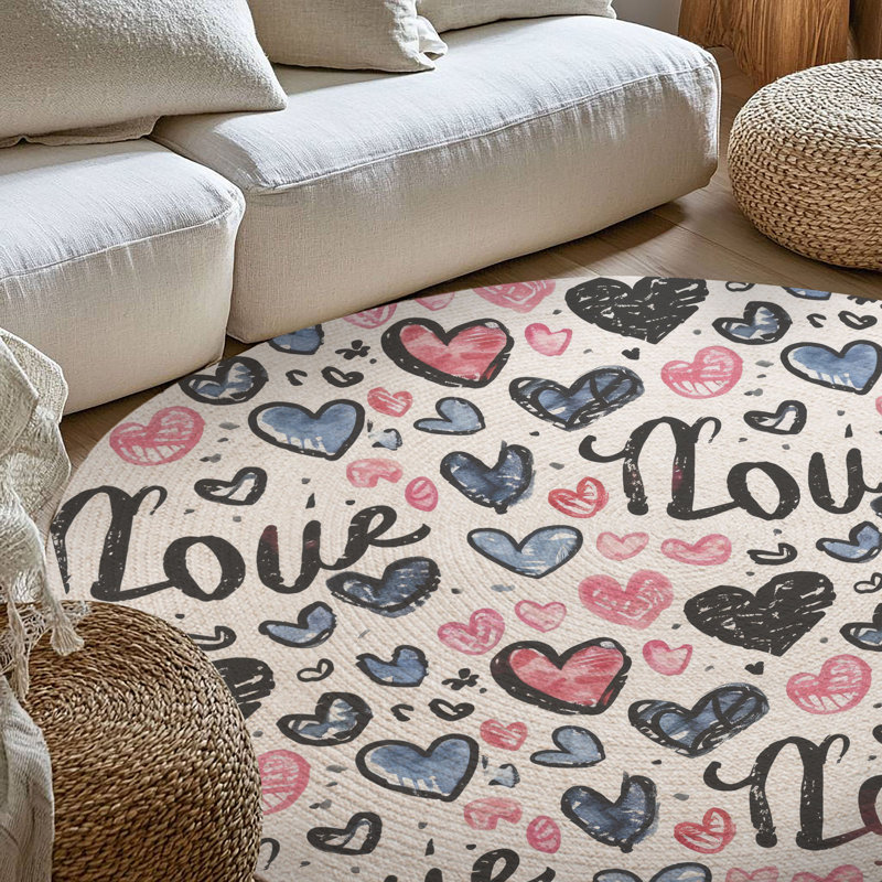 Tapis tressé Heartfelt, Rond 5 pi