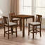 Ensemble de salle à manger 5 pièces à hauteur de comptoir carré avec table en bois massif et chaises rembourrées en brun et crème