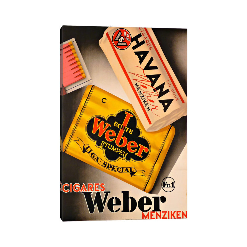 Cigares Weber - Print on Canvas, Wrapped Canvas, 101.6 cm H x 66.04 cm W x 3.175 cm D