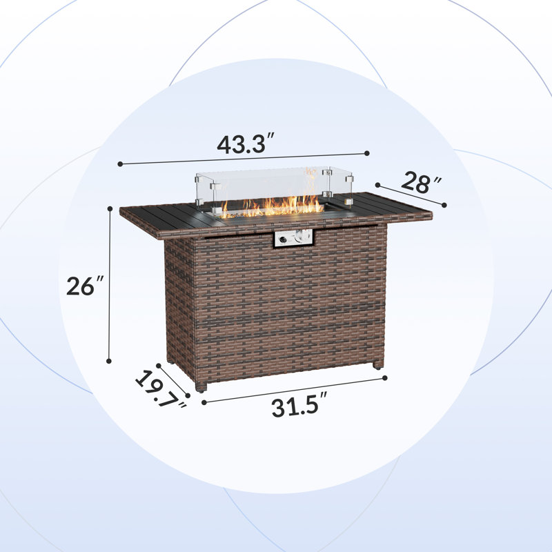 Ensemble de conversation modulaire en rotin Babak avec foyer et table basse, Kaki, 8
