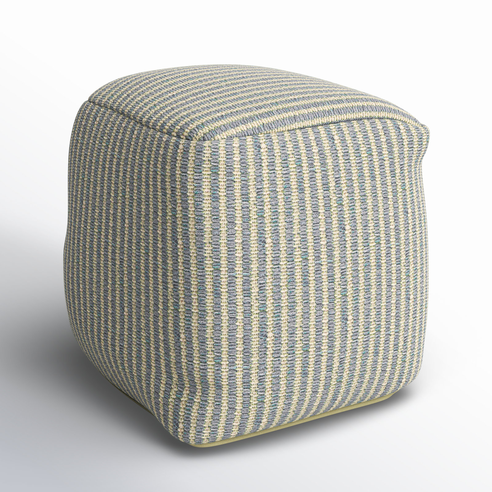 Borislava Outdoor Ottoman with Cushion, Icy Blue
