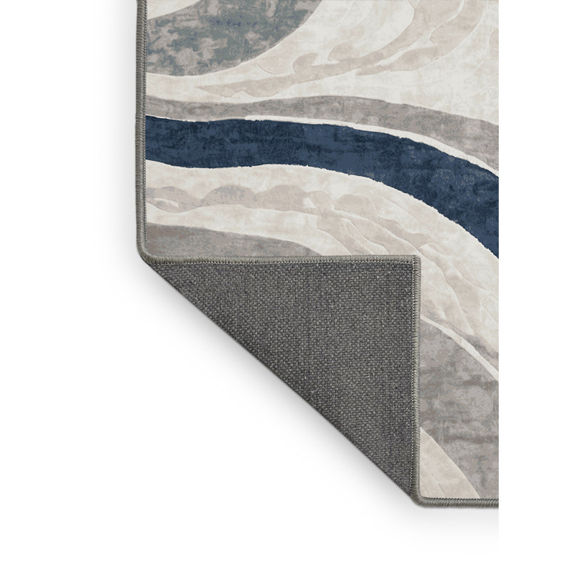 Tapis gris soyeux et moelleux, Rectangle de 5 pi x 8 pi