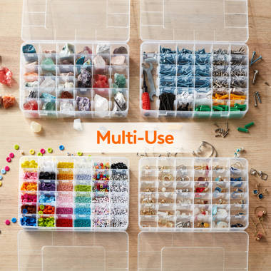 Elizabeth Ward Bead Storage Solutions: 45-piece Assorted Storage Tray Bead  Organizer With 42 Containers of Various Sizes 