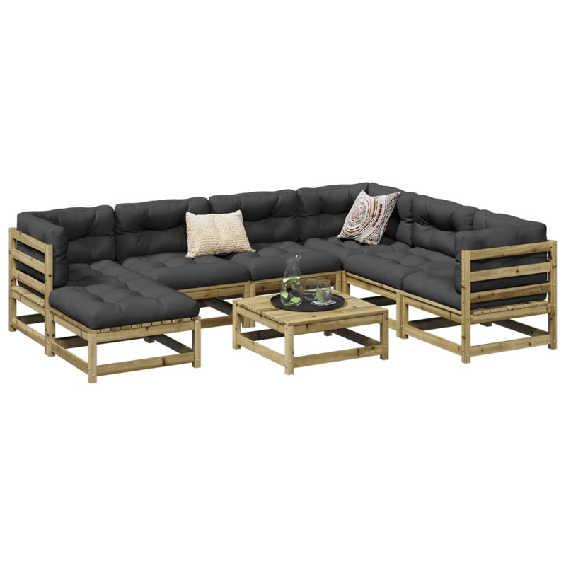 Brayden Studio Garden Sofas Armless 3 Pcs 70X70x67 Cm Solid Wood, impregnated natural 