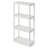 Gracious Living 4 Shelf Fixed Height Solid Light Duty Home Storage Unit