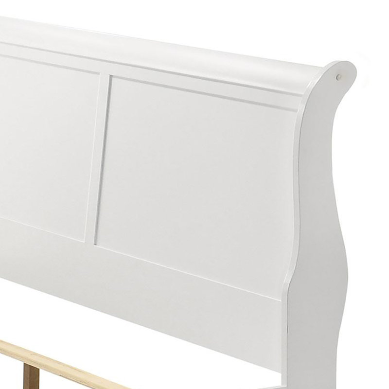 Lit-bateau en bois blanc, Complète