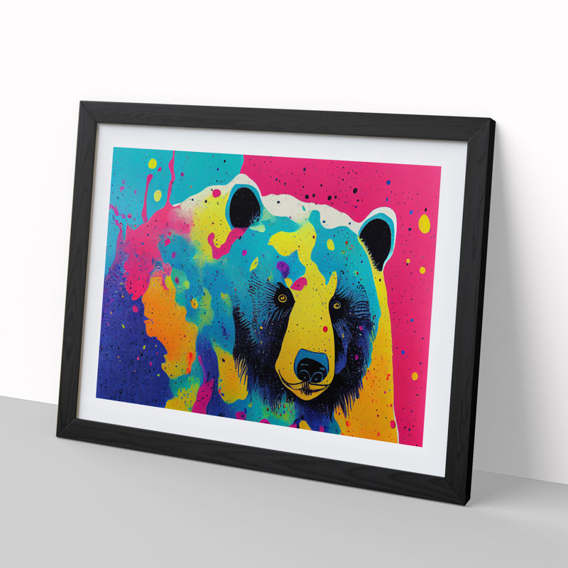 Bear Paint Splash Vol.2 - Framed Print, Black, 34cm H x 46cm W x 2cm D