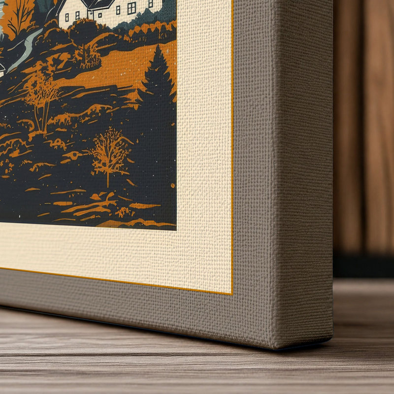 Alpine Shores Japandi - Wrapped Canvas, 36x24 - 91.4 x 61.0 cm, Taupe Border
