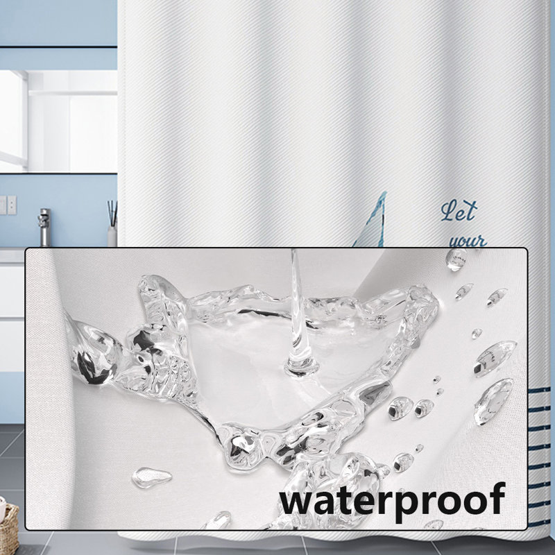 Rideau de douche avec crochets inclus