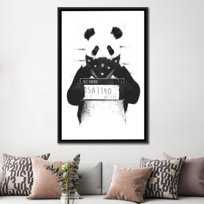 «Bad Panda» par Balazs Solti - estampe numérique sur toile tendue avec châssis