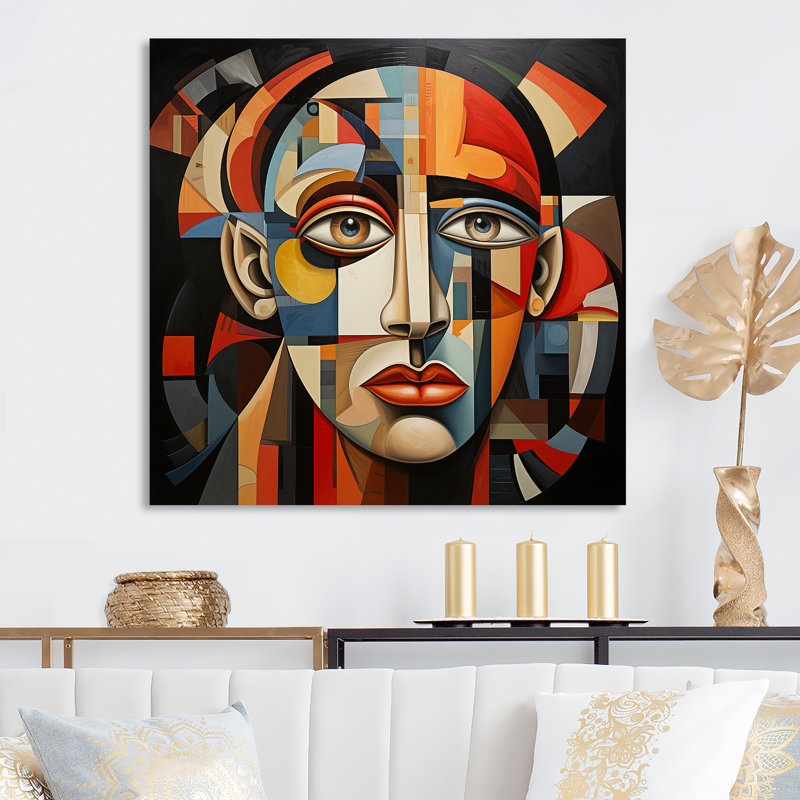 Pablo Picasso Cubism Portrait II - art mural moderne en métal, H 16 po x l 16 po x P 1 po