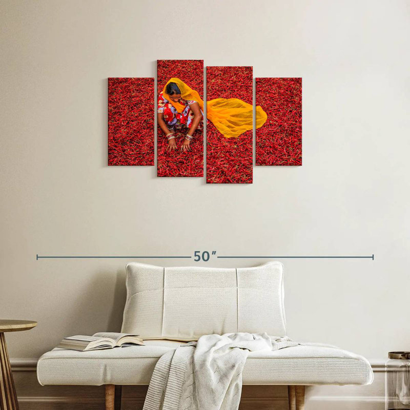 Yarlin Indian Chili Peppers, 22" H x 36" W