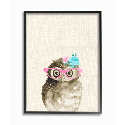 Art mural hibou des bois avec lunettes