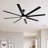 8 Aluminum Blades Industrial Ceiling Fan 3CCT 80inch 6-Speed Reversible Quiet DC Motor , Black and Gold-91062118-91132637