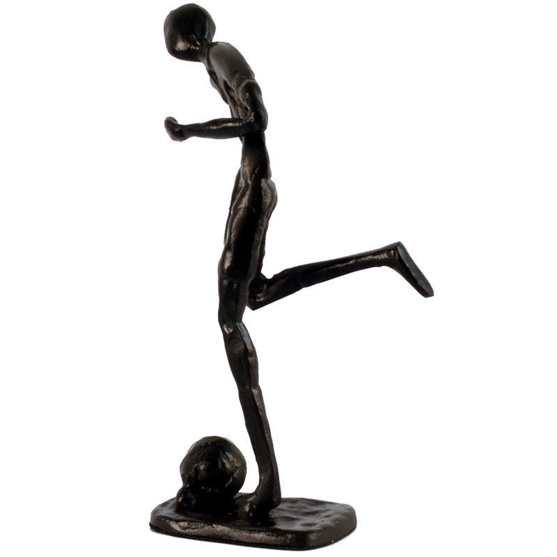 FOOTBALLER Iron Figurine 20cm, Mocha