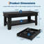 Table basse de 47,2 po, centre de table avec tiroir et tablette de rangement, grandes tables basses, meubles de salon-121521945
