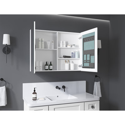 Pharmacie pour salle de bain avec miroir à bords biseautés 30 po x l 26 po