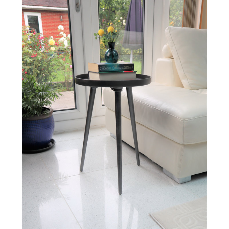 Chandler Tray Top End Table, Antique Silver