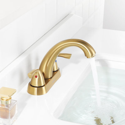 Centerset 2-handle Bathroom Faucet with Drain Assembly