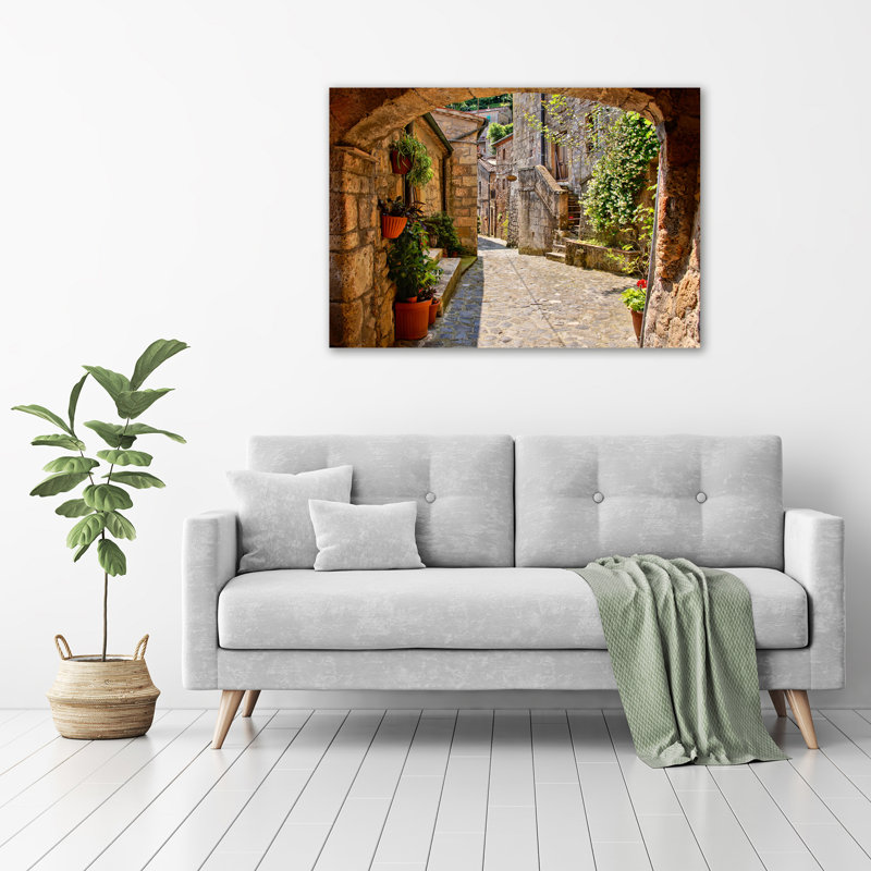 A Charming Street - Wrapped Canvas Print