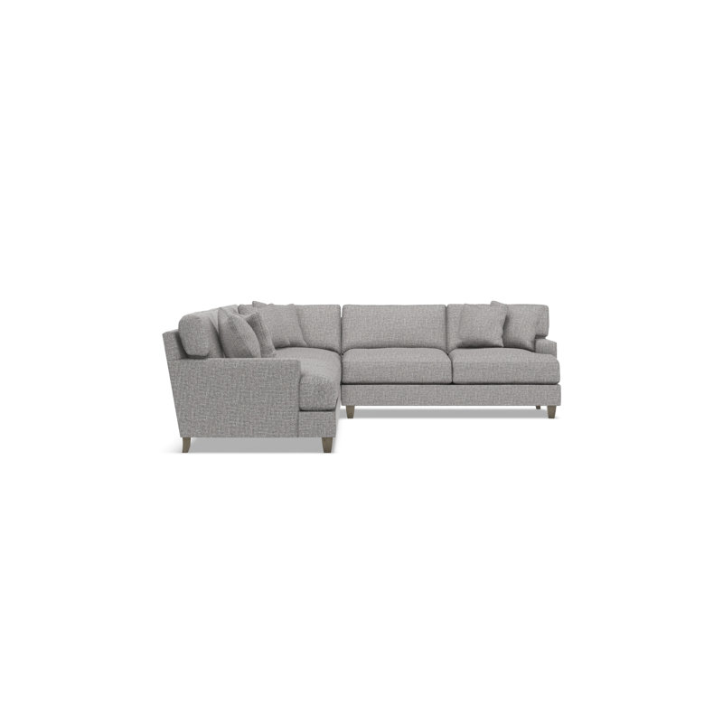 Mila Sectional, 33.5" H x 137" W x 107" D, Right Hand Facing, Gray Polyester