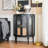 Black Solid + Manufactured Wood+Glass Display Cases