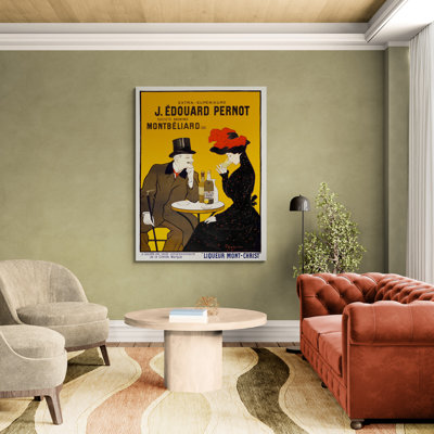 Man and woman at a cafe 1 Piece Wrapped Canvas Wall Art