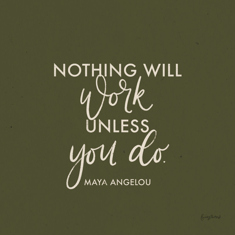 Words Of Wisdom II Green Crop by Becky Thorns - Wrapped Canvas Print, 76cm H x 76cm W x 3.8cm D