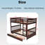 Wood Frame Full-Over-Full Size Bunk Bed With Ladders And Two Storage Drawers-1841498837