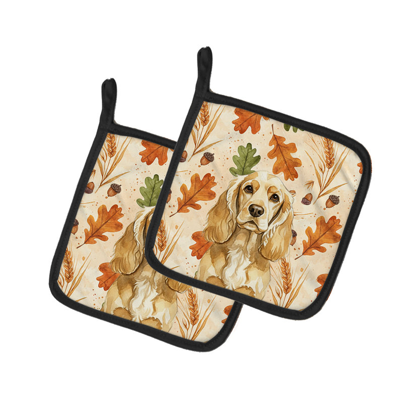Paire de porte-casseroles Buff Cocker Spaniel Heirloom Fall