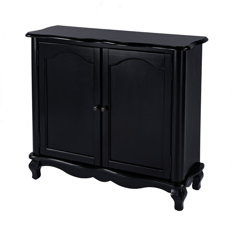 Black Traditional Accent Cabinet with Adjustable Shelving
