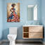Mode, drapeau américain, robe, portrait, art