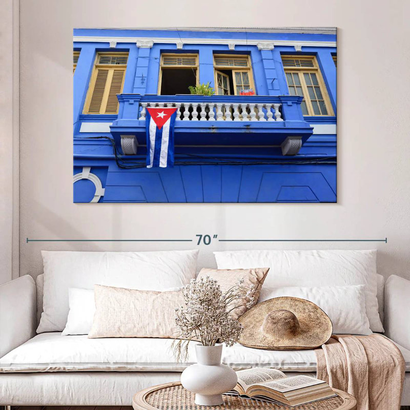 Lilie Cuba Flag On Terrace, 34'' H x 51'' W