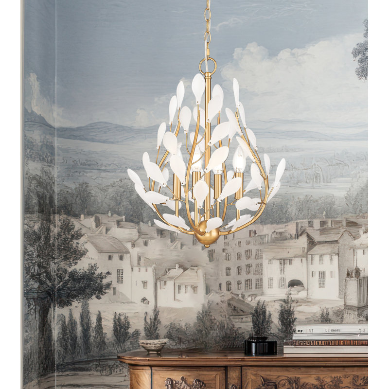 Lustre moderne 4 lumières Claudine, H 20,25 po x l 18 po x P 18 po, Quatre lumières