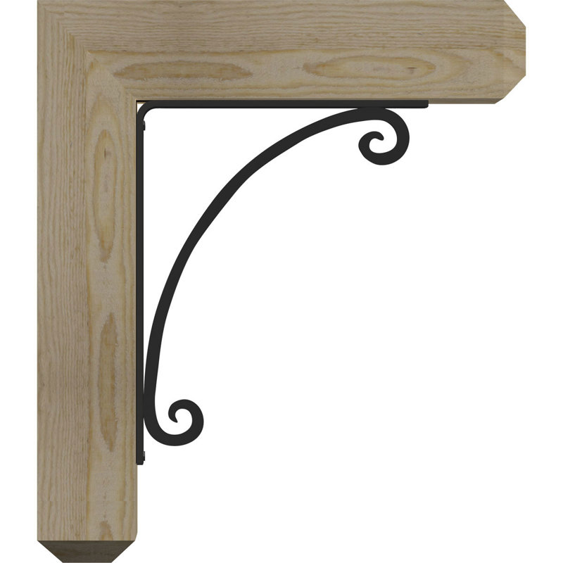 Support à fer simple 8 po Legacy, H 18 po x P 15 1/2 po, Sapin de Douglas l 3 1/2 po x T 4 po (lisse)