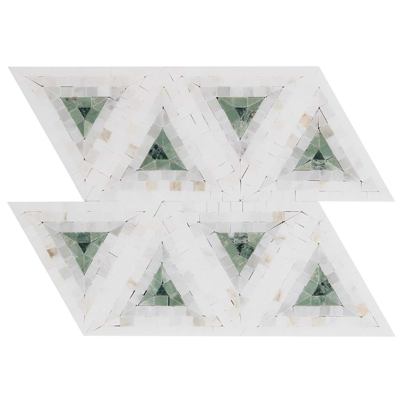 Ako 6" Hexagon Marble Micro Mosaic Tile, Azul Blue