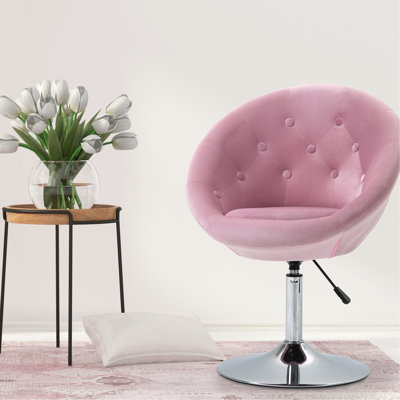 Chaise de salon chic avec base pivotante et réglable en hauteur
