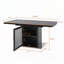 Table de salle à manger moderne carrée avec pieds de rangement et base en métal-874631324