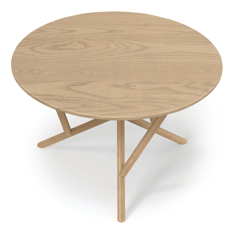Baton - Table ronde à plateau fixe, Chêne naturel, H 30 po x L 48 po x l 48 po, Natural Oak
