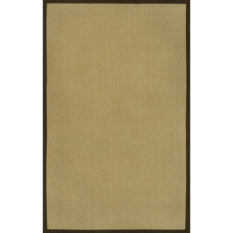 Locklin Farmhouse Cottage Border Jute Natural/Brown Rug, Rectangle 4' x 6'