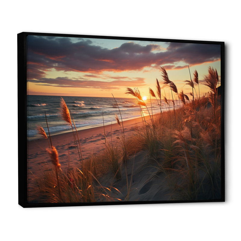 Golden Sands A Mesmerizing XIII - Landscapes Canvas Art Print, H 12 po x l 20 po x P 1 po, Cadre flottant noir