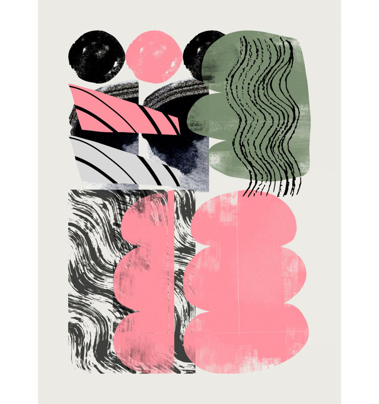 Metro Lane Abstract Shape Collage In Pink | Wayfair.co.uk