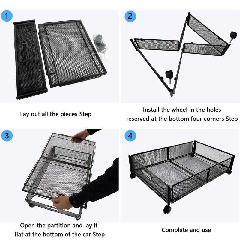 Adjustable bed frame with wireless remote control  （Excluding mattresses）,and 2pcs Under Bed Storage With Wheels