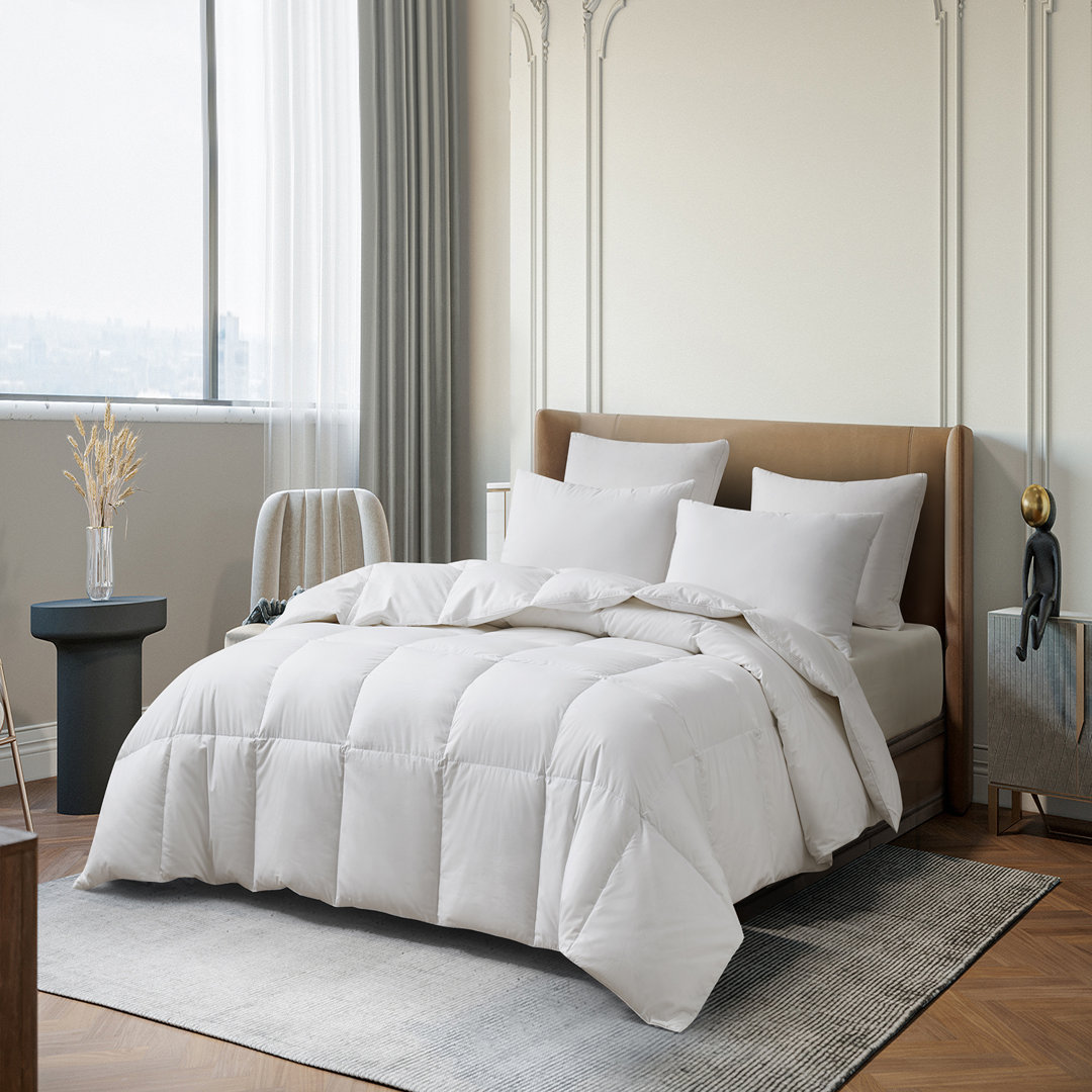 Martha Stewart Tencel/Cotton Blend White Goose Down Fiber Comforter - All Season Martha Stewart