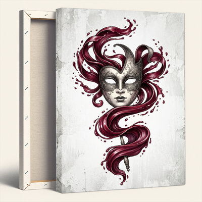 Mask Hair Canvas Wall Art Oil Painting Print Set Of 1