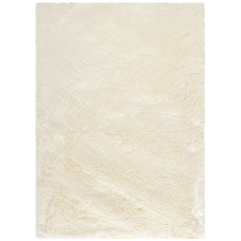 Solid Colour Faux Fur Area Rug, Rectangle 122 x 183 cm