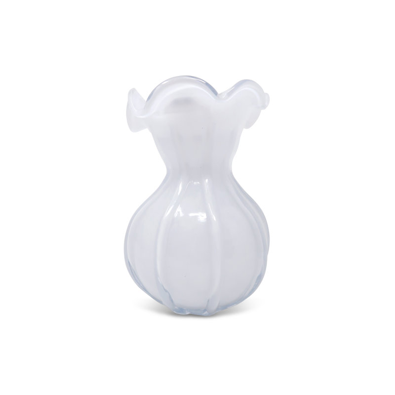 Vase en verre blanc H 9 "Ouita, 9 pouces